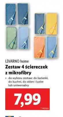 Lidl LIVARNO home Zestaw 4 ściereczek z mikrofibry oferta