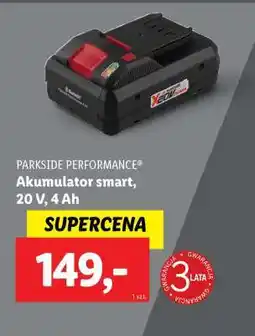 Lidl PARKSIDE PERFORMANCE Akumulator smart, 20 V, 4 Ah oferta