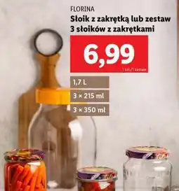 Lidl FLORINA Słoik z zakrętką lub zestaw 3 słoików z zakrętkami oferta