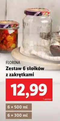 Lidl FLORINA Zestaw 6 słoików z zakrętkami oferta