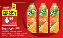 Biedronka Sok pomarańcza 100% Tymbark, 1 l oferta