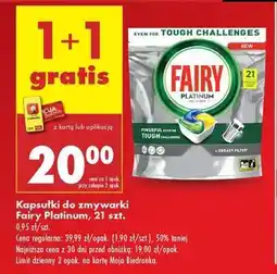 Biedronka Kapsułki do zmywarki Fairy Platinum, 21 szt oferta