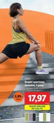 Lidl Stopki sportowe damskie, 3 pary oferta