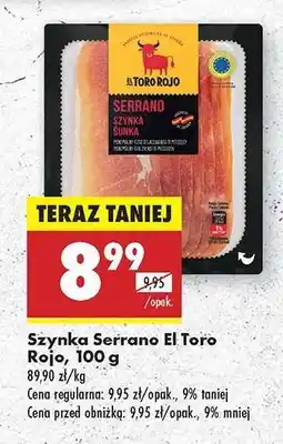 Biedronka Szynka Serrano El Toro Rojo, 100 g oferta