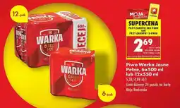 Biedronka Piwo Warka Jasne Pełne, 6×500 ml lub 12×550 ml oferta