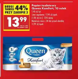 Biedronka Papier toaletowy Queen Komfort 10 rolek oferta