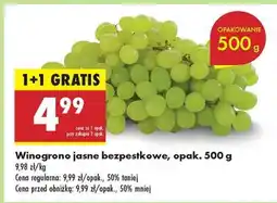 Biedronka Winogrono jasne bezpestkowe, opak. 500 g oferta
