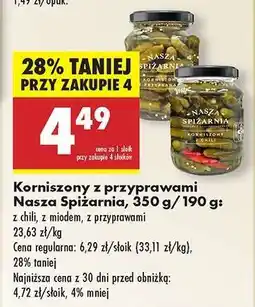 Biedronka Korniszony z przyprawami Nasza Spiżarnia, 350 g/190 g oferta