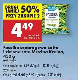 Biedronka Fasolka szparagowa żółta i zielona cała Mrożna Kraina 450 g oferta