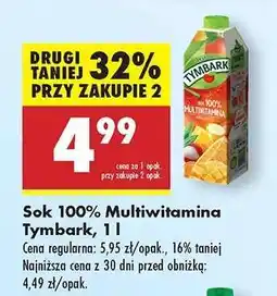 Biedronka Sok 100% Multiwitamina Tymbark, 1 l oferta