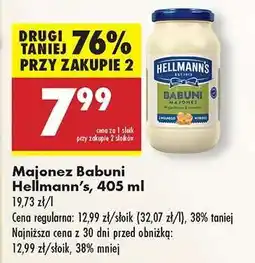 Biedronka Majonez Babuni Hellmann's, 405 ml oferta