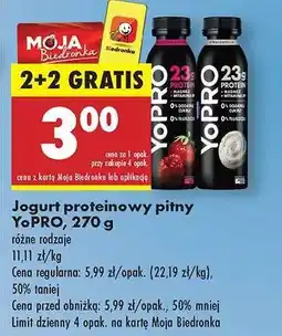 Biedronka Jogurt proteinowy pitny YoPRO, 270 g oferta