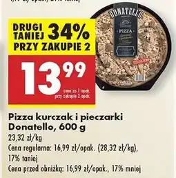 Biedronka Pizza kurczak i pieczarki Donatello, 600 g oferta