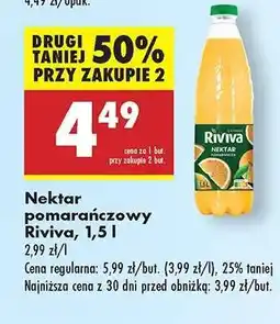 Biedronka Nektar pomarańczowy Riviva, 1,5 l oferta