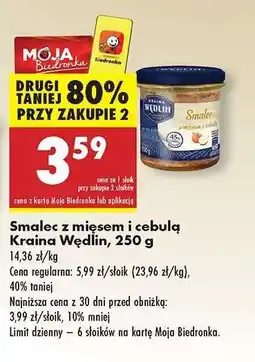 Biedronka Smalec z mięsem i cebulą Kraina Wędlin, 250 g oferta