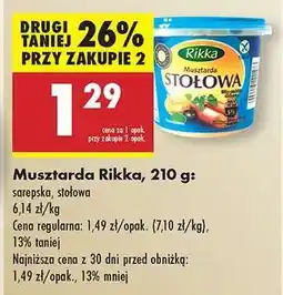 Biedronka Musztarda Rikka, 210 g oferta
