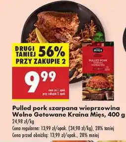 Biedronka Pulled pork szarpana wieprzowina Wolno Gotowane Kraina Mies, 400 g oferta