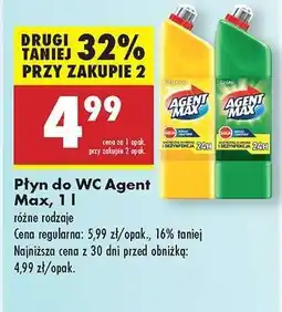 Biedronka Płyn do WC Agent Max, 1 l oferta