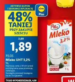 Lidl Pilos Mleko UHT 3,2% 1L oferta