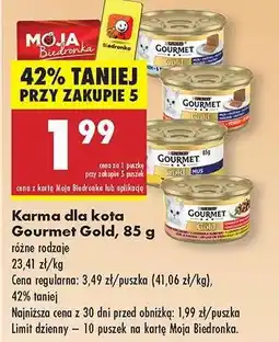 Biedronka Karma dla kota Gourmet Gold, 85 g oferta