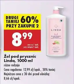 Biedronka Żel pod prysznic Linda, 1000 ml oferta