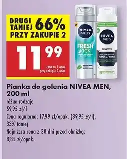 Biedronka Pianka do golenia NIVEA MEN, 200 ml oferta