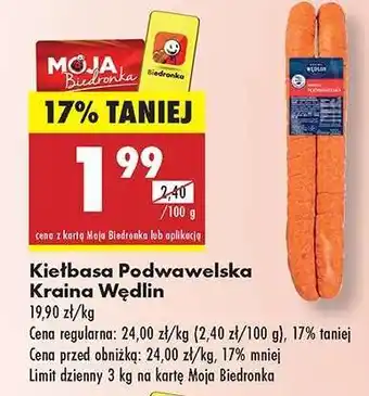 Biedronka Kiełbasa Podwawelska Kraina Wędlin oferta