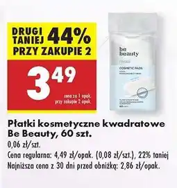 Biedronka Płatki kosmetyczne kwadratowe Be Beauty, 60 szt oferta