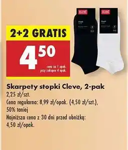 Biedronka Skarpety stopki Cleve, 2-pak oferta