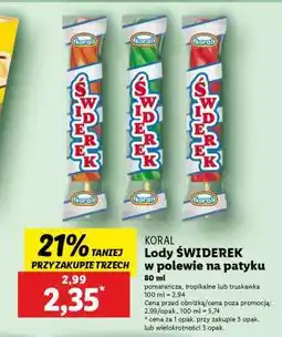 Lidl Lody ŚWIDEREK w polewie na patyku oferta