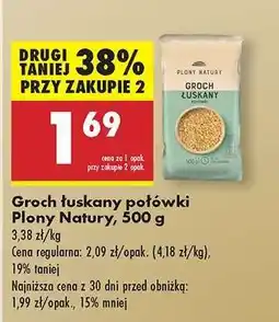 Biedronka Groch łuskany połówki Plony Natury 500 g oferta