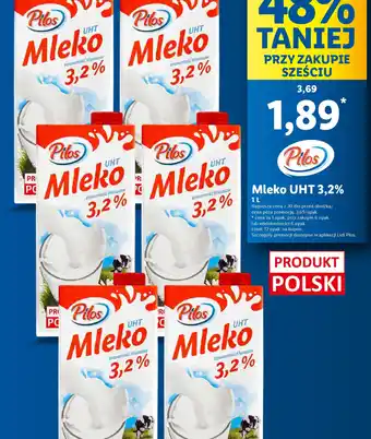 Lidl Mleko UHT 3,2% Pilos oferta