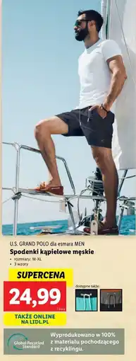 Lidl Kąpielówki męskie m-xl Us Grand Polo oferta