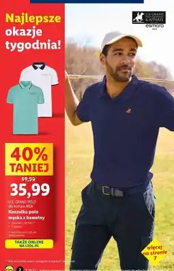 Lidl Koszulka polo męska m-xxl Us Grand Polo oferta