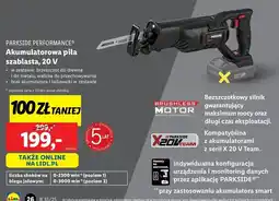 Lidl Piła szablasta akumulatorowa 20 v Parkside oferta