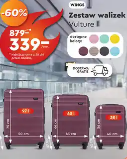 Biedronka Zestaw walizek Vulture oferta