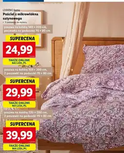Lidl Pościel z mikrowłókna satynowego 160 x 200 cm + 2 70 80 Livarno Home oferta