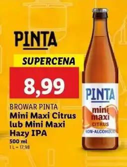 Lidl Piwo mini maxi hazy ipa Pinta oferta