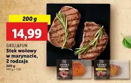 Lidl Stek wołowy w marynacie z kolorowym pieprzem Grill And Fun oferta