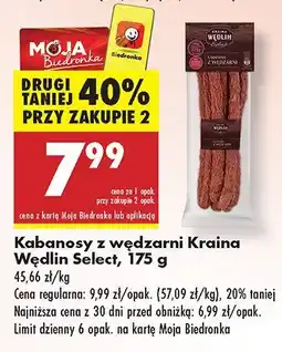 Biedronka Kabanosy z wędzarni Select Kraina Wędlin oferta