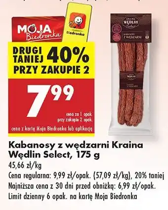 Biedronka Kabanosy z wędzarni Select Kraina Wędlin oferta