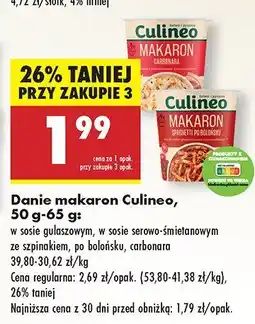 Biedronka Danie makaron carbonara Culineo oferta