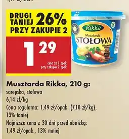Biedronka Musztarda stołowa Rikka oferta