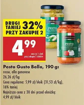 Biedronka Pesto rosso Gusto Bello oferta