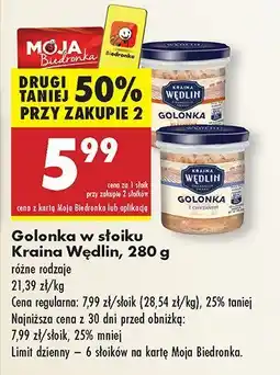 Biedronka Golonka w słoiku, różne rodzaje Kraina Wędlin oferta