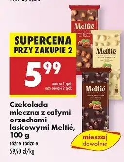 Biedronka Czekolada mleczna z całymi orzechami laskowymi, różne rodzaje Meltie oferta