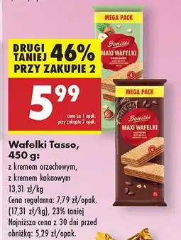 Biedronka Wafelki z kremem orzechowym Tasso oferta