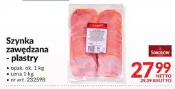 Makro Szynka zawędzana plastry Sokołów oferta