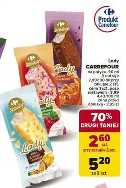 Carrefour Lody popcorn i słony karmel Carrefour Sensation oferta