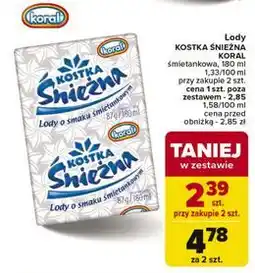Carrefour Lód śmietankowy Koral Kostka Śnieżna oferta